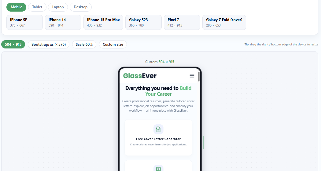 Responsive Website Tester | GlassEver